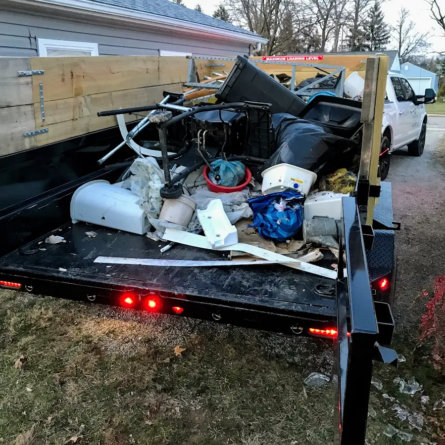 Roll-off dumpster delivered to a residential driveway in Westphalia