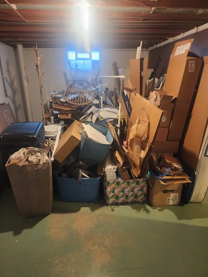 Roll-off dumpster container at job site for Concrete Dumpster Rental in Westphalia